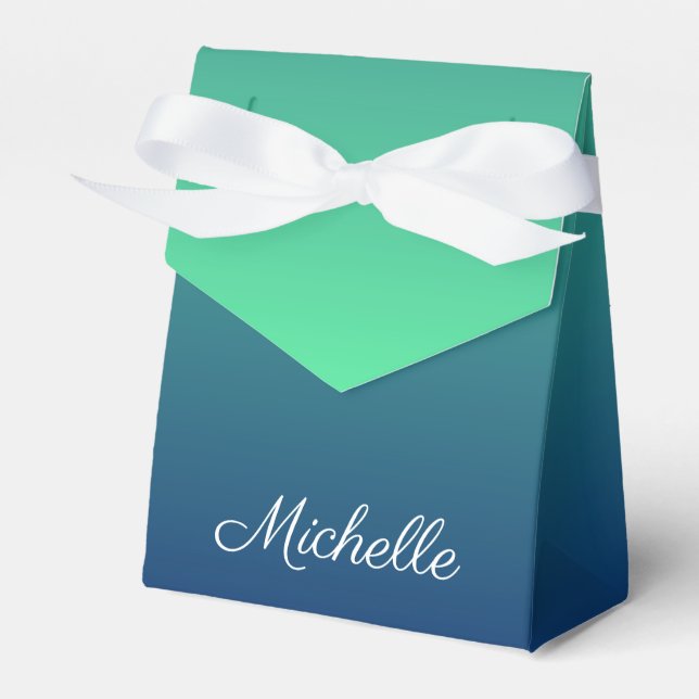 Personalisiertes Grün und blaues Ober Geschenkschachtel (Vorderseite)