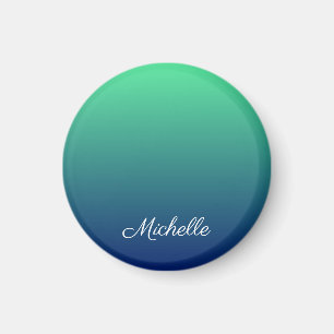 Personalisiertes Grün und blaues Ober Magnet