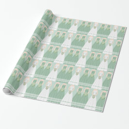Personalisiertes Grünbuch zum Brautparty Geschenkpapier