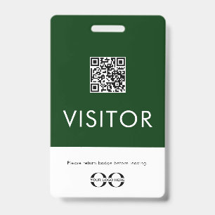 Personalisiertes grünes Besucherabzeichen mit QR-C Ausweis