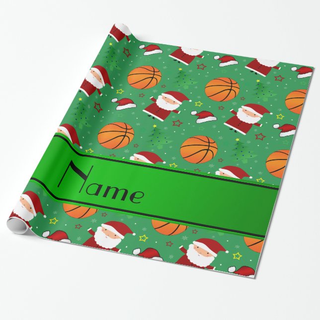 Personalisiertes grünes geschenkpapier (Ungerollt)