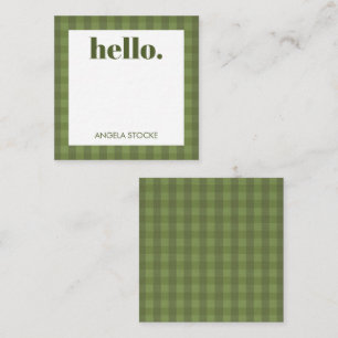 Personalisiertes grünes Gingham Mitteilungskarte