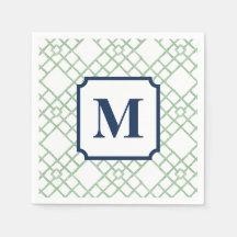 Personalisiertes grünes Gitter-Monogramm