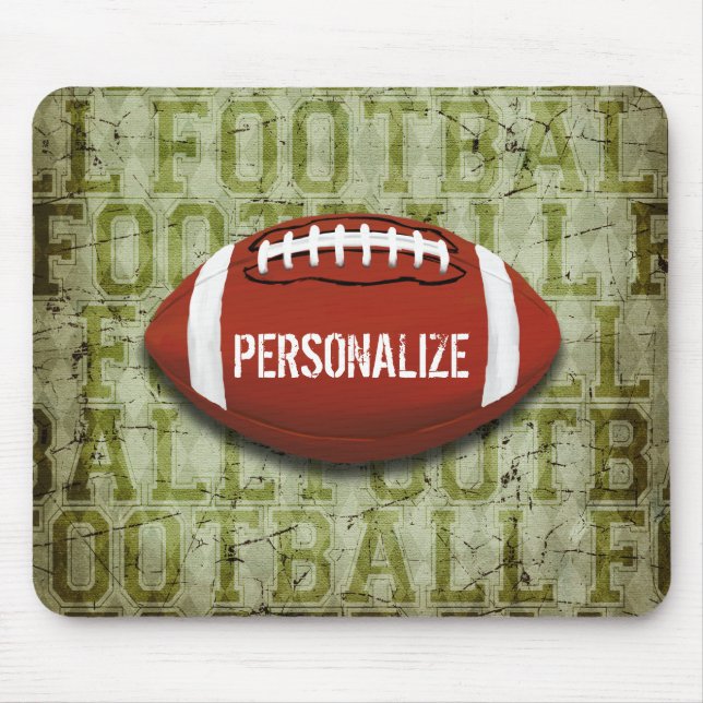 Personalisiertes grünes Grunge-Fußball Mousepad (Vorne)