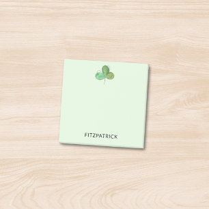 Personalisiertes Grünes Kleeblatt Irisches Erbe Post-it Klebezettel