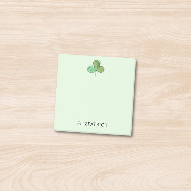 Personalisiertes Grünes Kleeblatt Irisches Erbe Post-it Klebezettel (Von Creator hochgeladen)