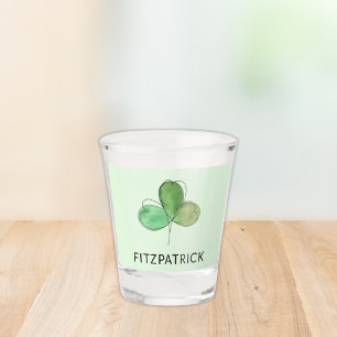 Personalisiertes Grünes Kleeblatt Irisches Erbe Schnapsglas