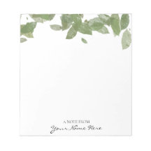 Personalisiertes grünes Leaf Notepad