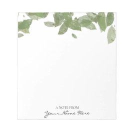 Personalisiertes grünes Leaf Notepad Notizblock