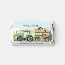 Personalisiertes Grünes Traktor-Party für Landtier