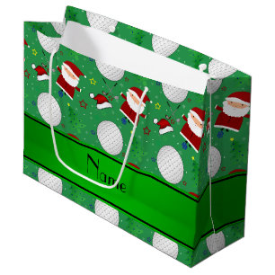 Personalisiertes grünes Weihnachtsnamensgolf Große Geschenktüte