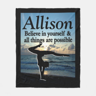 Personalisiertes GYMNAST-MÄDCHEN-BLANKET Fleecedecke