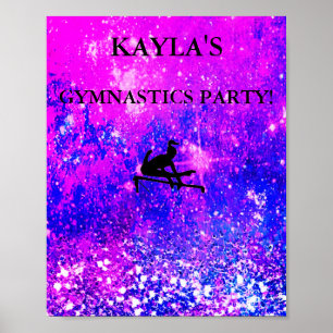 PERSONALISIERTES GYMNASTICS-PARTY POSTER