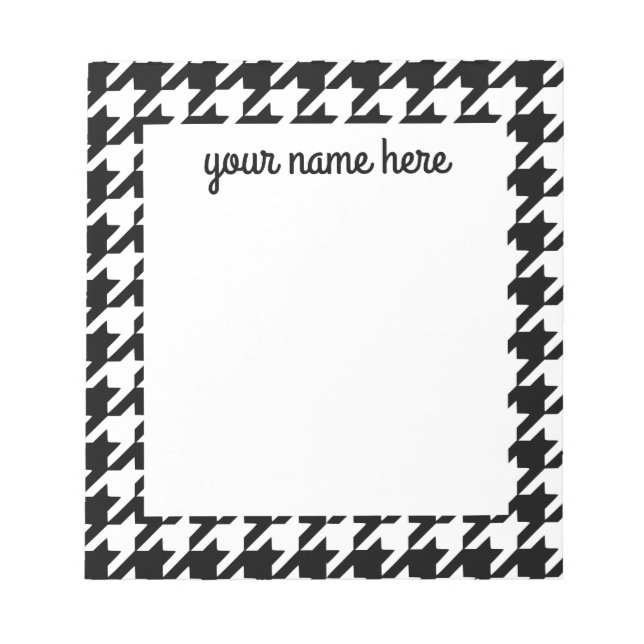 Personalisiertes Hahnentrittmuster Notepad Notizblock (Vorderseite)