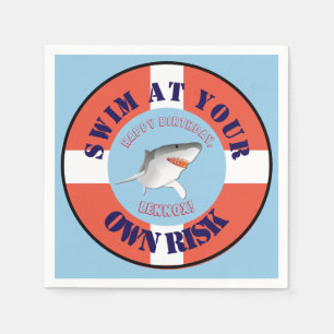 Personalisiertes Haifisch-Party-Papierservietten Serviette