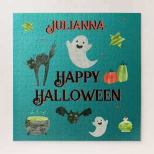 Personalisiertes Halloween-Geisterkatzen-Puzzle