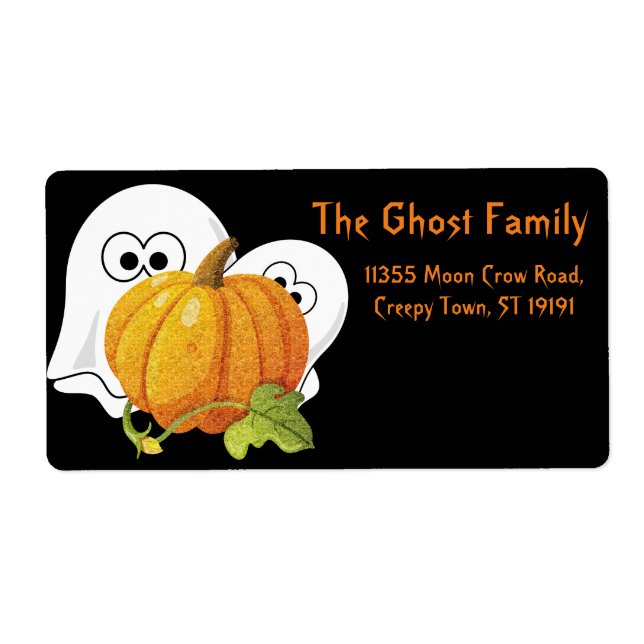 Personalisiertes Halloween Ghosts Pumpkin-Label (Vorne)
