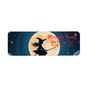 Personalisiertes Halloween Hexe mit Mond