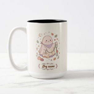 personalisiertes Halloween-Hundemutter-Geist Zweifarbige Tasse
