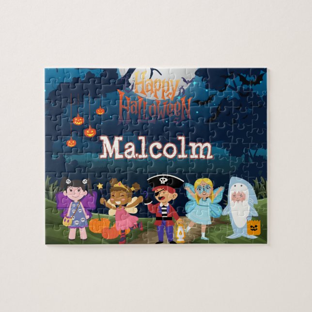 Personalisiertes Halloween-Kinderpuzzle  (Horizontal)