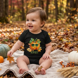 Personalisiertes Halloween-Kürbis-Babys-Body Baby Strampler