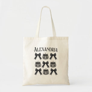 Personalisiertes Halloween Monochrome Tragetasche