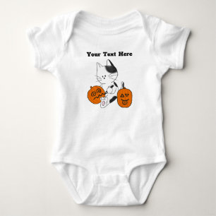 Personalisiertes Halloween Niedlicher Cat Baby Bod Strampler