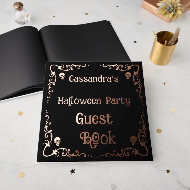 Personalisiertes Halloween-Party Gästebuch (Vorderseite Offen)