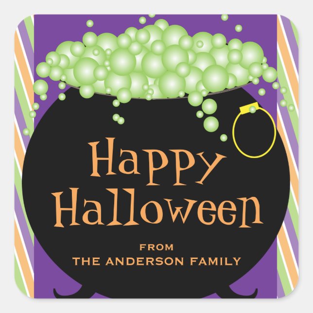Personalisiertes Halloween Quadratischer Aufkleber (Vorderseite)