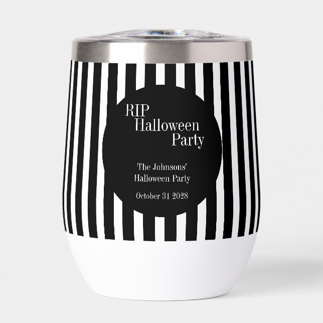 Personalisiertes Halloween RIP Schwarz-Weiß-Streif (Vorderseite)