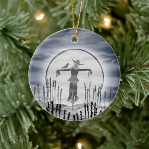 Personalisiertes Halloween-Scarecrow Keramik Ornament