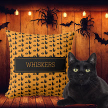 Personalisiertes Halloween-Schwarze-Katze-Fan-Kürb