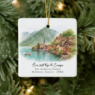 Personalisiertes Hallstatt Österreich Reise Foto Keramikornament