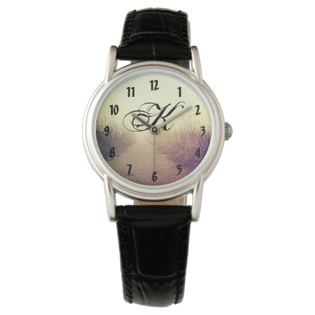 Personalisiertes Handgelenk - Sonnenaufgangsweg P Armbanduhr (Vorderseite)