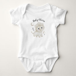 Personalisiertes handgezeichnetes Dinosaurier-Baby Baby Strampler