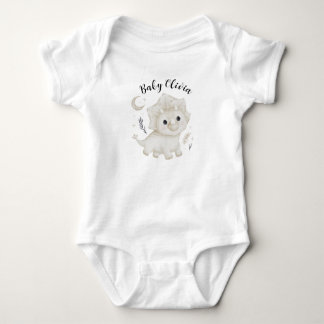 Personalisiertes handgezeichnetes Dinosaurier-Baby Baby Strampler