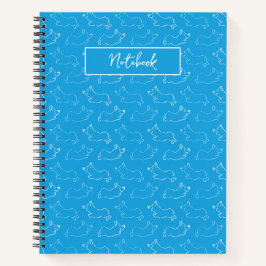 Personalisiertes handgezeichnetes Doodle Corgi in  Notizbuch