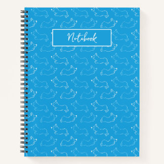 Personalisiertes handgezeichnetes Doodle Corgi in Notizbuch