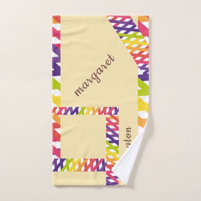 Personalisiertes Handtuch mit mehrfarbigen Linien (Handtuch)