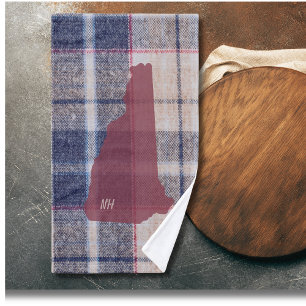 Personalisiertes Handtuch mit New Hampshire Plaid