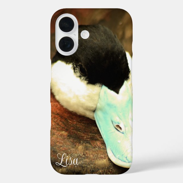Personalisiertes Handy-Case für Blue-Billed Duck iPhone 16 Hülle (Rückseite)