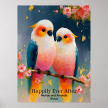 Personalisiertes "Happily Ever After"-Papageien-Pa