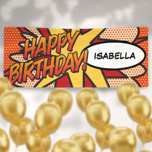 Personalisiertes HAPPY BIRTHDAY-Comicbuch Banner