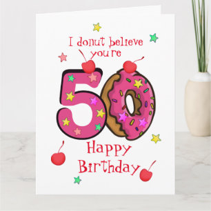 Personalisiertes Happy Birthday Donut Jahrzehnte Karte