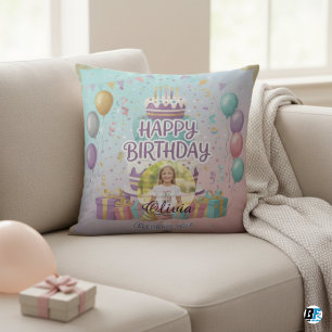 Personalisiertes Happy Birthday Foto, Benutzerdefi Kissen