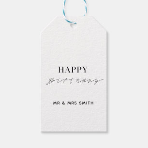Personalisiertes "Happy Birthday" White Geschenkanhänger