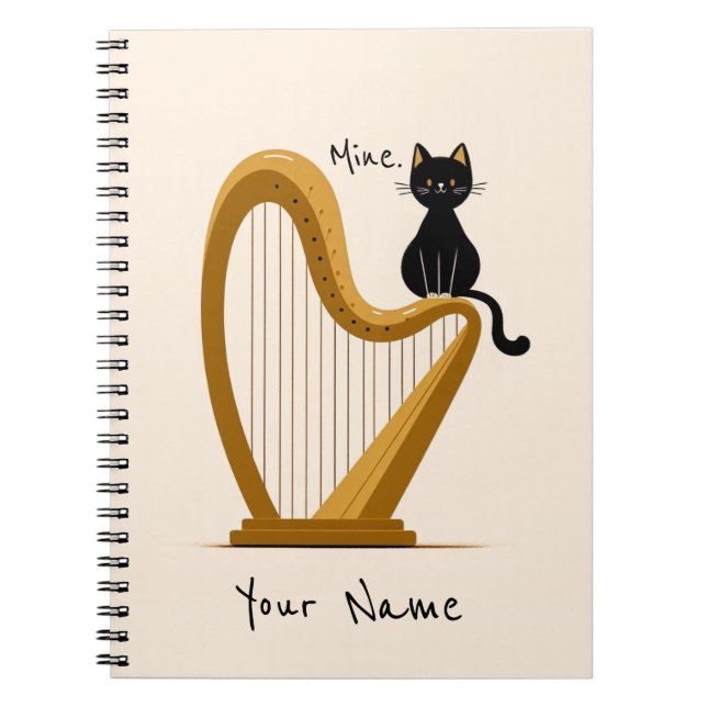 Personalisiertes Harp- und Cat-Notebook Notizblock (Vorderseite)