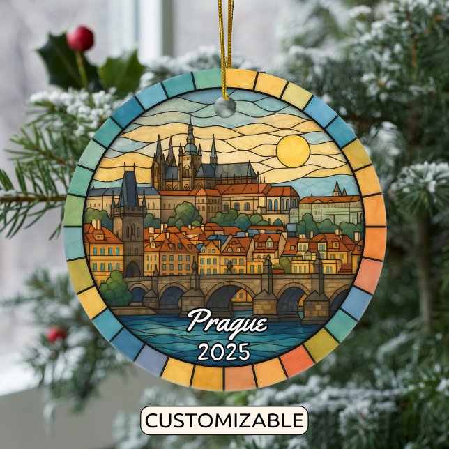 Personalisiertes Hartglas Prag, Tschechische Repub Keramik Ornament (Von Creator hochgeladen)