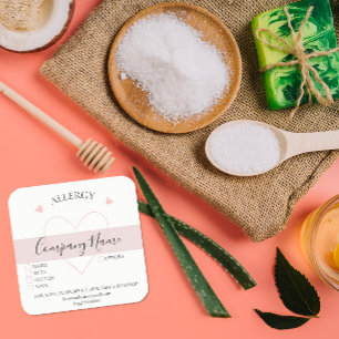 Personalisiertes hausgemachte ALLERGY-Label Quadratischer Aufkleber