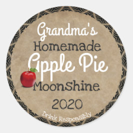 Personalisiertes, hausgemachte Apple Pie Moonshine Runder Aufkleber